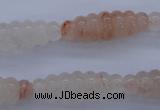 CFG752 15.5 inches 10*30mm carved rice natural pink quartz beads