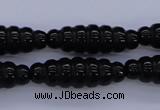 CFG760 15.5 inches 10*30mm carved rice black agate beads