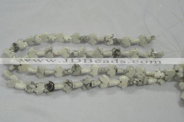 CFG774 15.5 inches 10*15mm carved animal white howlite beads