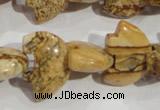 CFG807 12.5 inches 14*18mm carved animal picture jasper beads