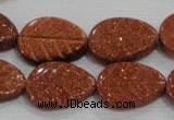 CFG816 12.5 inches 15*20mm carved leaf goldstone beads wholesale