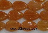 CFG817 12.5 inches 15*20mm carved leaf red aventurine beads wholesale