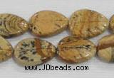 CFG823 12.5 inches 15*20mm carved leaf picture jasper beads wholesale