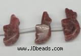 CFG856 Top-drilled 10*23mm carved animal rhodochrosite beads