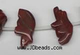 CFG857 Top-drilled 12*24mm carved animal red jasper beads