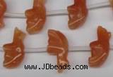 CFG858 Top-drilled 10*20mm carved animal red aventurine beads