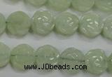 CFG883 15.5 inches 12mm carved flower New jade gemstone beads