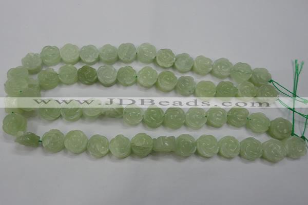 CFG886 15.5 inches 14mm carved flower New jade gemstone beads