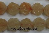 CFG888 15.5 inches 14mm carved flower red aventurine beads