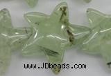 CFG919 15.5 inches 30*33mm carved star green rutilated quartz beads