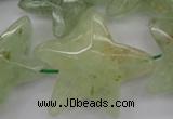 CFG920 30*33mm faceted & carved star green rutilated quartz beads