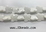 CFG972 15.5 inches 30*33mm carved butterfly white porcelain beads