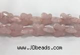 CFG973 15.5 inches 30*33mm carved butterfly rose quartz beads