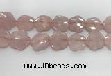 CFG978 15.5 inches 33*33mm carved flower rose quartz beads