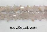 CFG983 15.5 inches 33*33mm carved star rose quartz beads