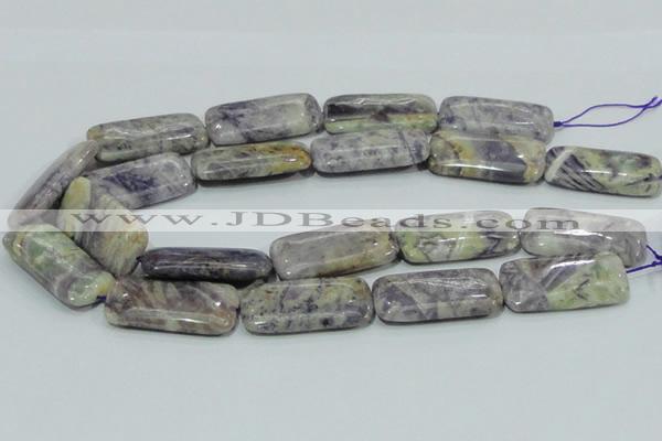 CFJ11 15.5 inches 15*30mm rectangle natural purple flower stone beads