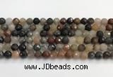 CFJ218 15.5 inches 8mm faceted round fancy jasper beads