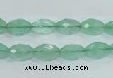 CFL102 15.5 inches 8*12mm faceted rice natural green fluorite beads