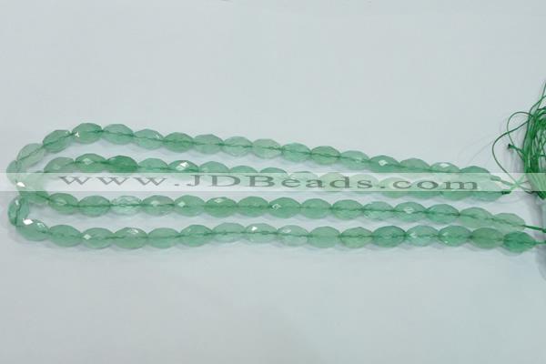 CFL102 15.5 inches 8*12mm faceted rice natural green fluorite beads