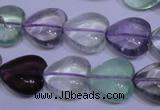 CFL1054 15 inches 14*14mm heart natural fluorite gemstone beads