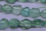 CFL1083 15 inches 10*13mm faceted nuggets green fluorite beads