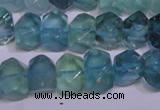 CFL1088 15 inches 9*14mm faceted nuggets blue fluorite beads