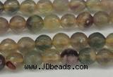 CFL1111 15.5 inches 6mm faceted round yellow fluorite gemstone beads