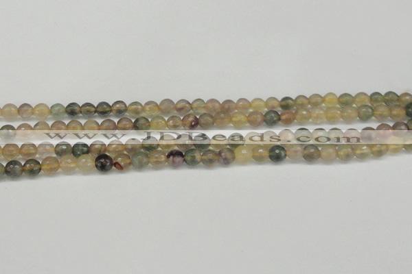 CFL1111 15.5 inches 6mm faceted round yellow fluorite gemstone beads