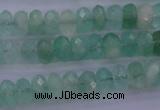 CFL112 15.5 inches 5*10mm faceted rondelle green fluorite beads