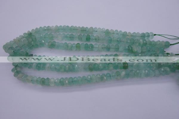 CFL112 15.5 inches 5*10mm faceted rondelle green fluorite beads