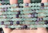 CFL1146 15.5 inches 6mm round matte fluorite beads wholesale