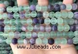 CFL1147 15.5 inches 8mm round matte fluorite beads wholesale