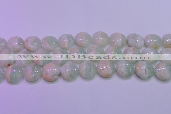 CFL1212 15.5 inches 18mm flat round green fluorite gemstone beads