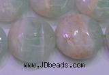 CFL1213 15.5 inches 20mm flat round green fluorite gemstone beads