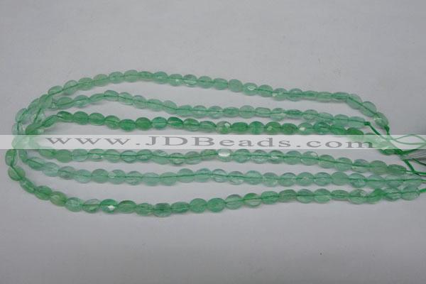 CFL122 15.5 inches 6*8mm faceted oval green fluorite beads