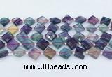 CFL1230 15.5 inches 12mm faceted diamond fluorite beads