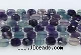 CFL1235 15.5 inches 8*10mm faceted rectangle fluorite beads