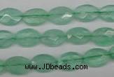 CFL124 15.5 inches 8*12mm faceted oval green fluorite beads