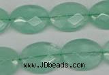 CFL127 15.5 inches 15*20mm faceted oval green fluorite beads