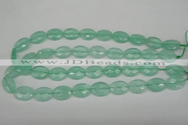 CFL127 15.5 inches 15*20mm faceted oval green fluorite beads