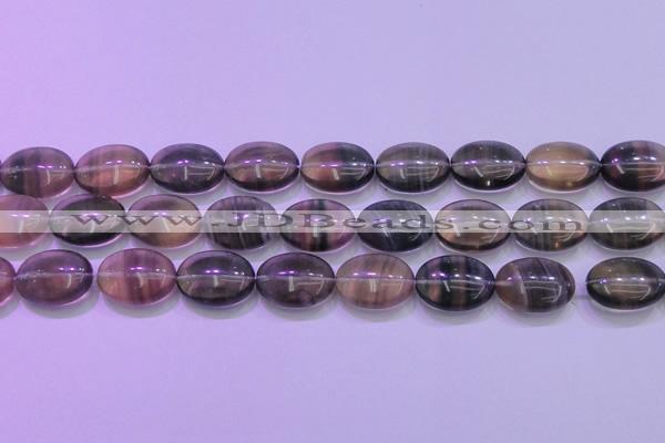 CFL1343 15.5 inches 15*20mm oval purple fluorite gemstone beads