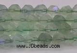 CFL1401 15.5 inches 6mm faceted nuggets green fluorite beads