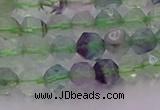 CFL1406 15.5 inches 6mm faceted nuggets fluorite gemstone beads