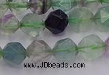 CFL1408 15.5 inches 10mm faceted nuggets fluorite gemstone beads