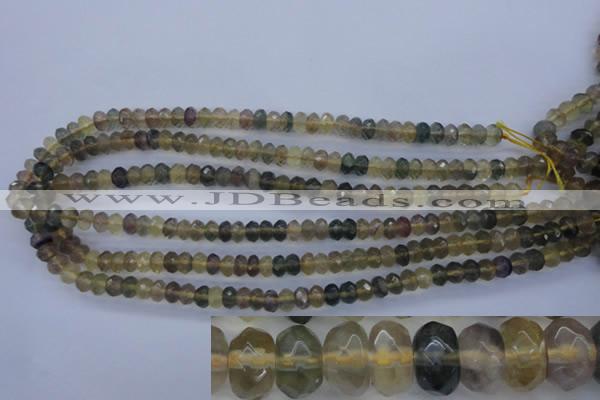 CFL141 15.5 inches 5*8mm faceted rondelle yellow fluorite beads