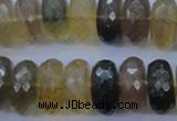 CFL144 15.5 inches 10*20mm faceted rondelle yellow fluorite beads