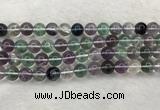 CFL1474 15.5 inches 12mm round AA grade fluorite gemstone beads