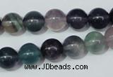 CFL152 15.5 inches 10mm round natural fluorite gemstone beads wholesale