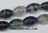 CFL158 15.5 inches 10*15mm rice natural fluorite gemstone beads