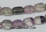 CFL162 15.5 inches 9*13mm nugget natural fluorite beads wholesale